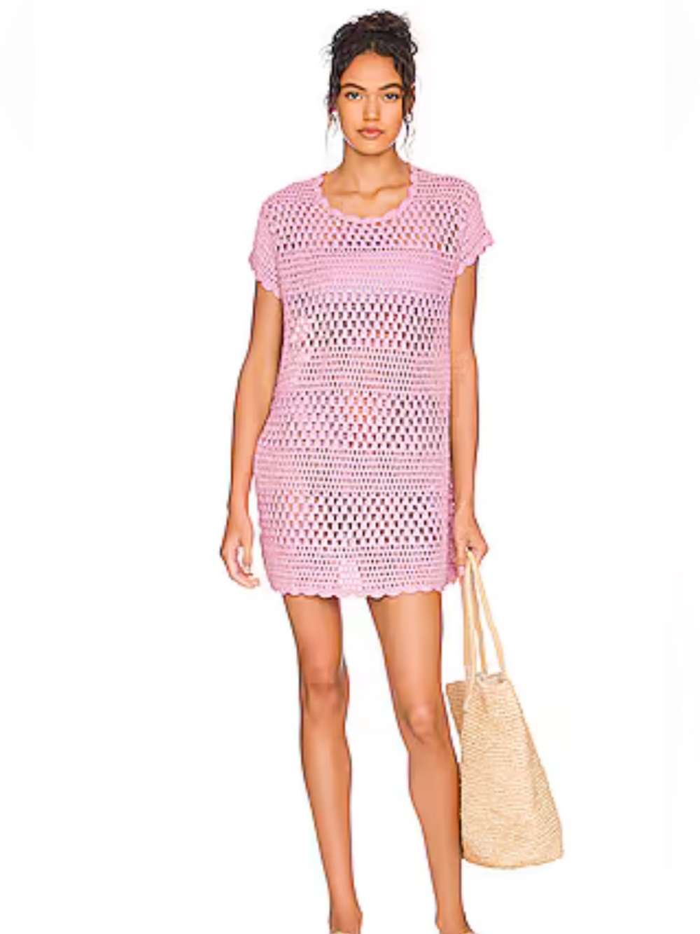 Showe Me Your MuMu Cleo Coverup in Bright Lilac Crochet